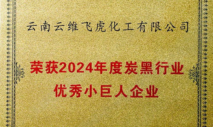 声誉加冕，，，，，未来可期！云维飞虎公司荣膺“中国炭黑行业优异小巨人”